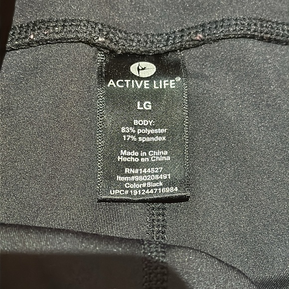 Active life perforated laser cut leggings.Black & Cherry. - Picture 5 of 14